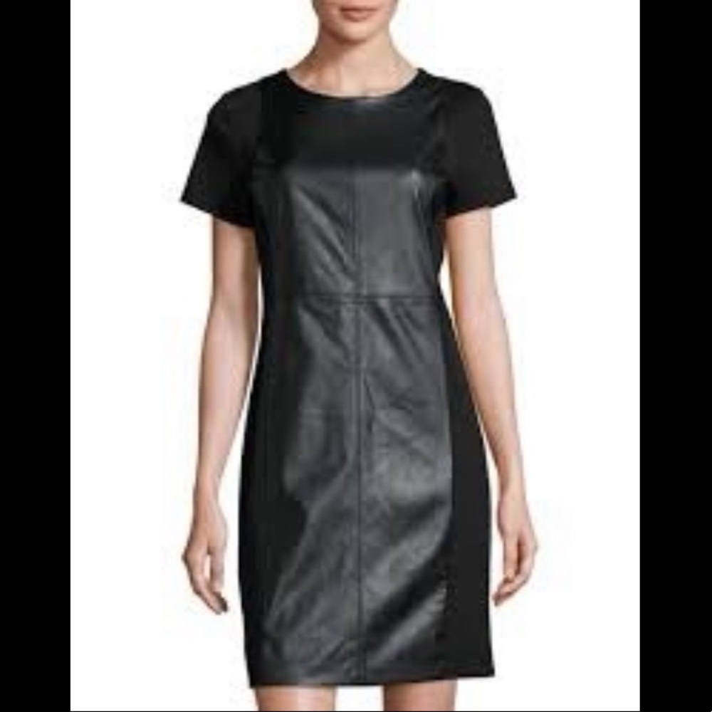 Extra Small, Navy Blue Leather Dress by Michael Kors
